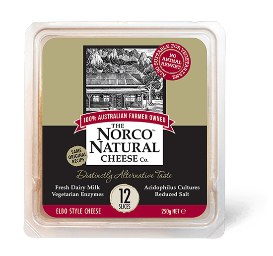 Norco Natural Cheese Co Elbo Style Cheese Sliced 250g - Home Delivery Sydney