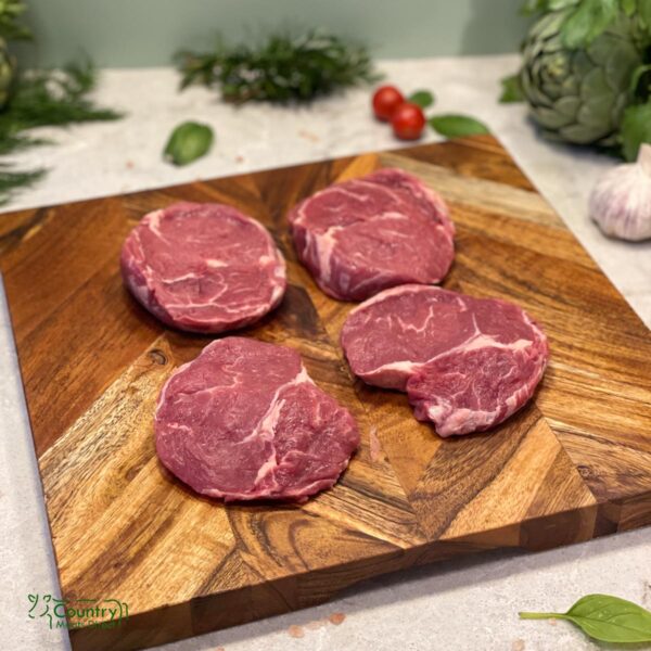 4 Scotch Fillet Steaks - 100% Grass Fed & Finished Australian Black Angus beef