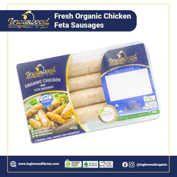 Chicken Feta Sausages - Organic - Frozen Fresh - Inglewood home delivery sydney